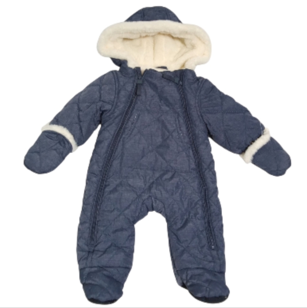 Urban Republic Cream Faux Fur Jumper • Lined Cozy Winter Babe Romper • Infant 3M